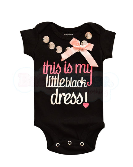 Pañalero Manga Corta Niña. Black dress.