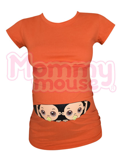 Blusa Maternidad Básica Manga corta. Gemelos Asomados.