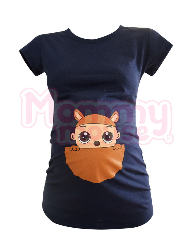 Blusa Maternidad Manga corta. Baby Canguro.