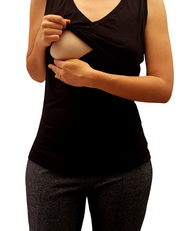 Blusa Lactancia Cuello V. Tirante ancho Negro