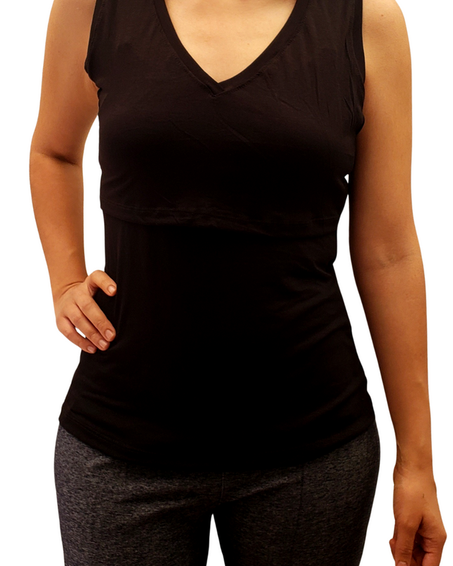 Blusa Lactancia Cuello V. Tirante ancho Negro