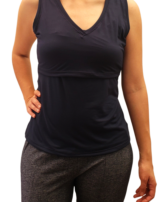 Blusa Lactancia Cuello V. Tirante ancho Marino