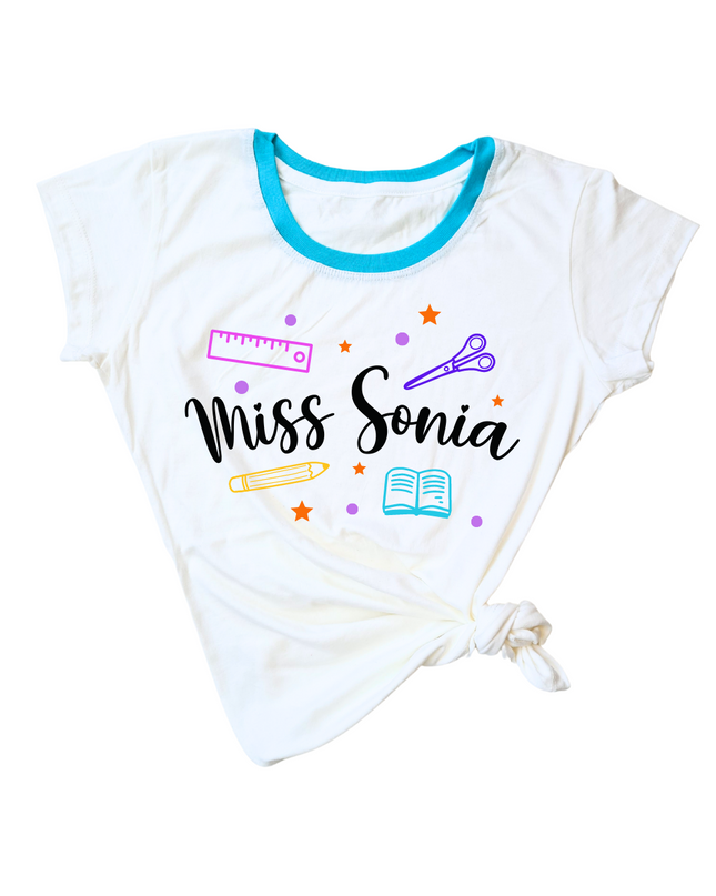 Blusa Dama nombre personalizado. PROFESORA
