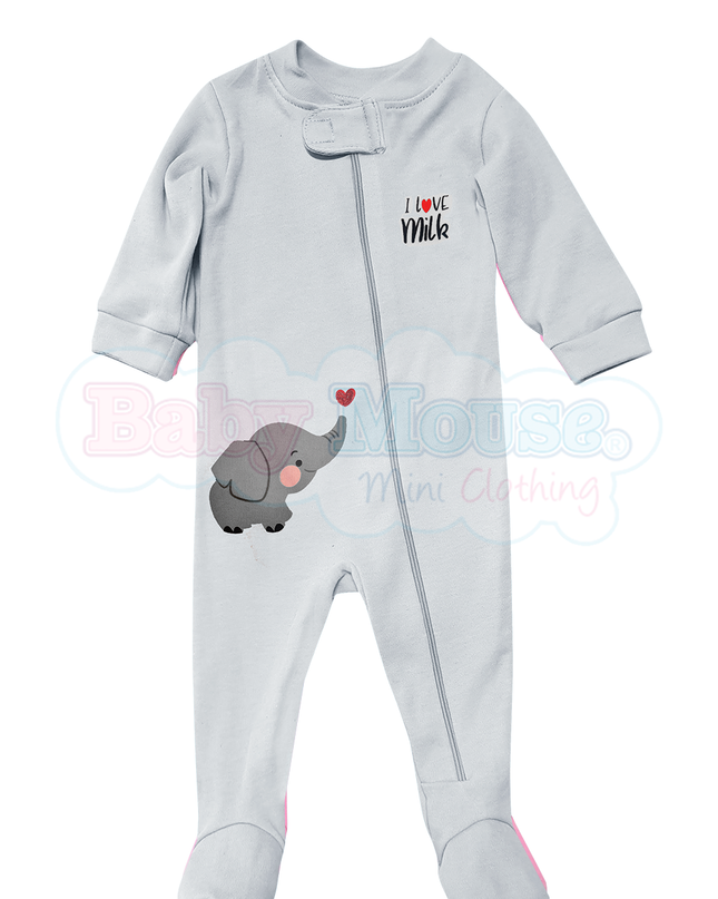 Set mameluco y gorro unisex. I love milk