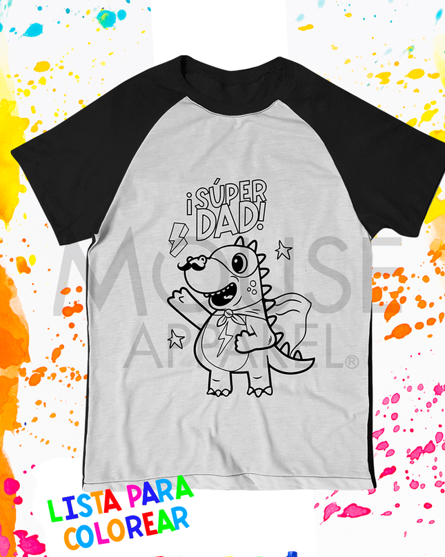 Playera para colorear Caballero. Super Dad
