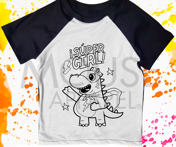 Playeras Lavables Playeras Para Pintar Con Plumones Mayoreo Playera Para Colorear Meses A 10 Super Girl – Mouse Apparel