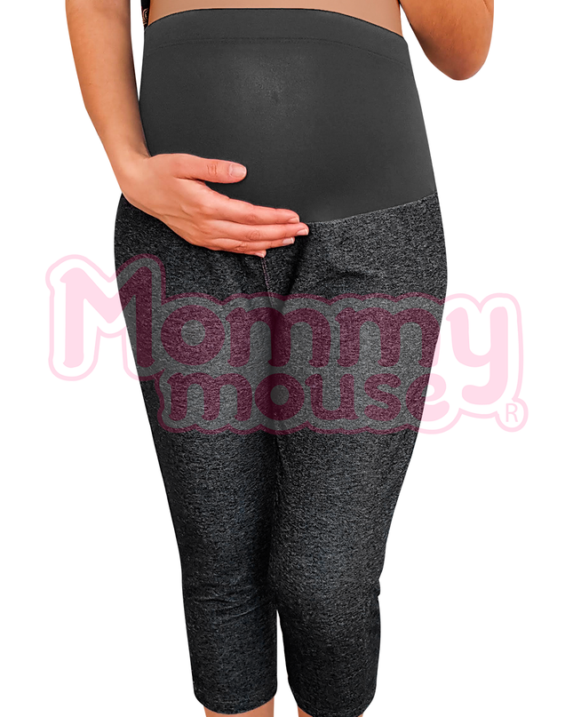 Pantalón Capri Maternidad Mezclilla suave. Negro