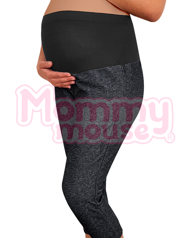 Pantalón Capri Maternidad Mezclilla suave. Negro