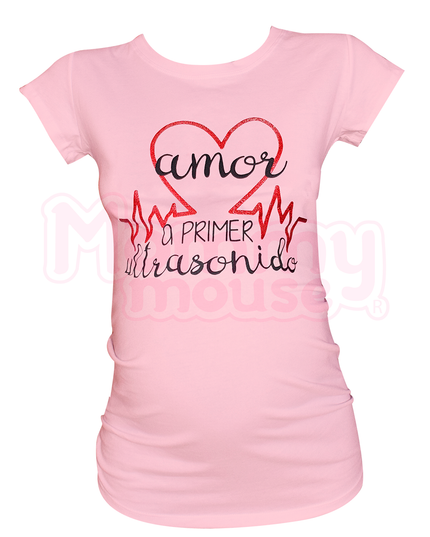Blusa Maternidad Básica Manga corta. Amor a primer ultrasonido