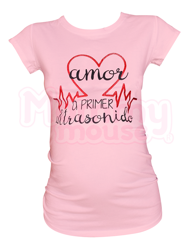 Blusa Maternidad Básica Manga corta. Amor a primer ultrasonido