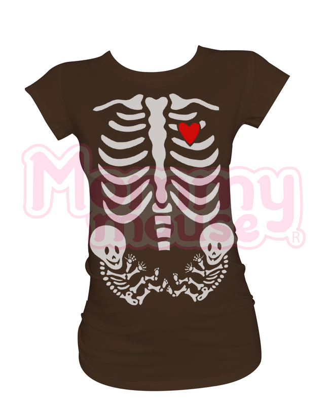 Blusa Maternidad Básica Manga corta. Radiografía Gemelos.