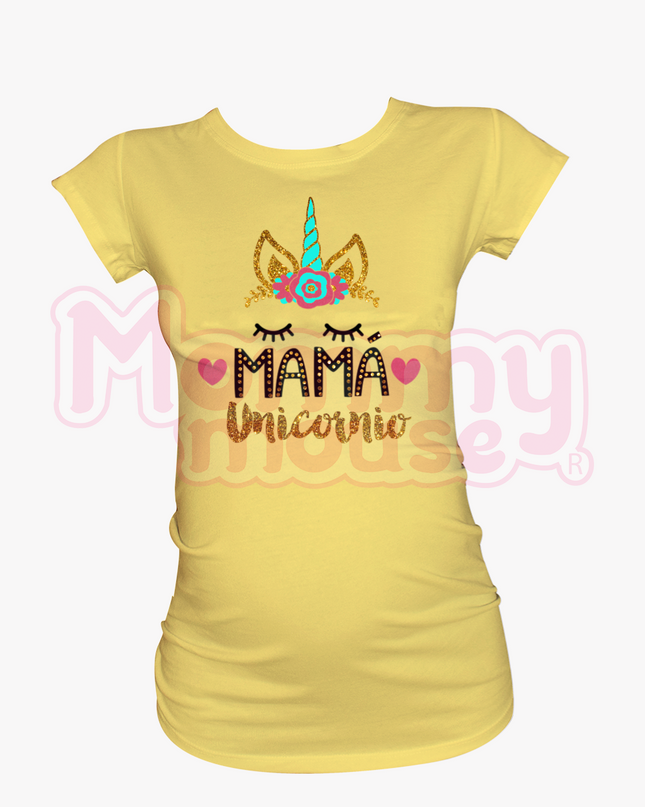 Blusa Maternidad Básica Manga corta. Mamá unicornio