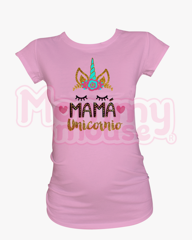 Blusa Maternidad Básica Manga corta. Mamá unicornio