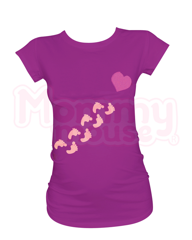 Blusa Maternidad Básica Manga corta.  Piesitos corazón.