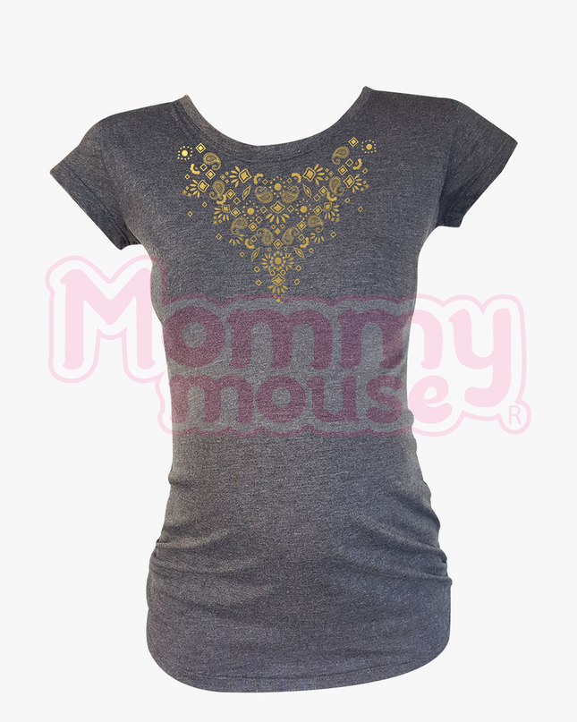 Blusa Maternidad Básica Manga corta. Collar oro