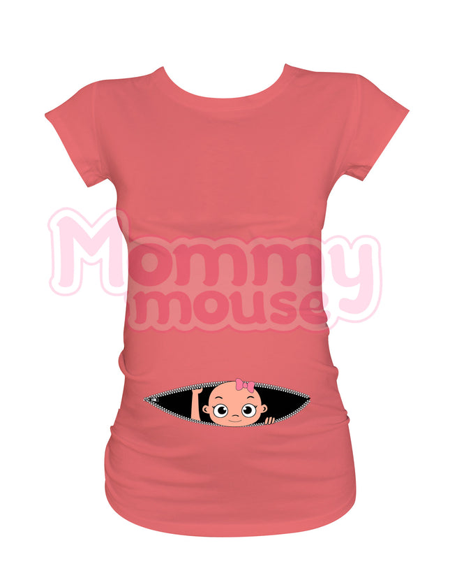 Blusa Maternidad Básica Manga corta. Cierre niña.