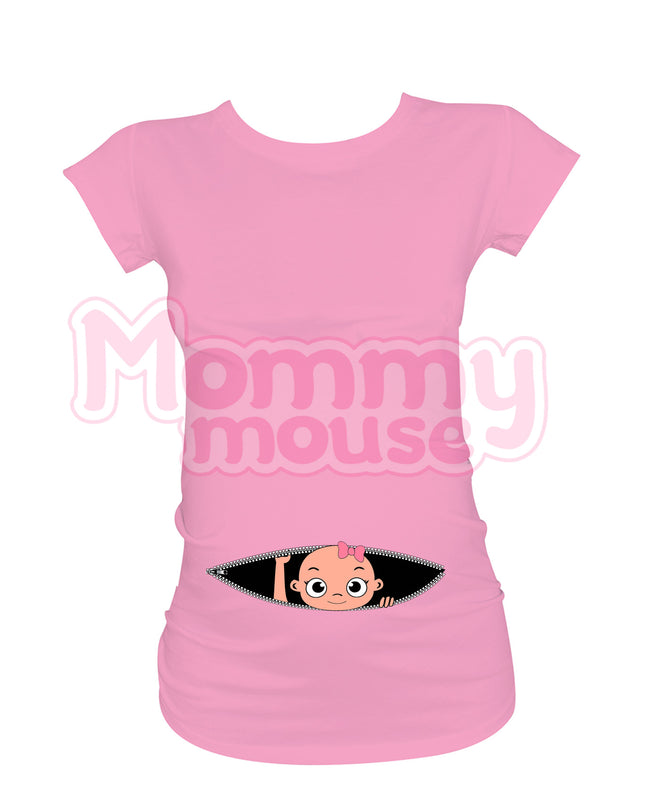 Blusa Maternidad Básica Manga corta. Cierre niña.