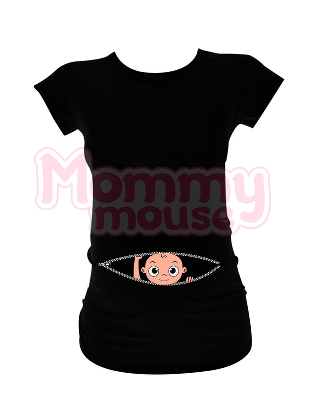 Blusa Maternidad Básica Manga corta. Cierre niño.