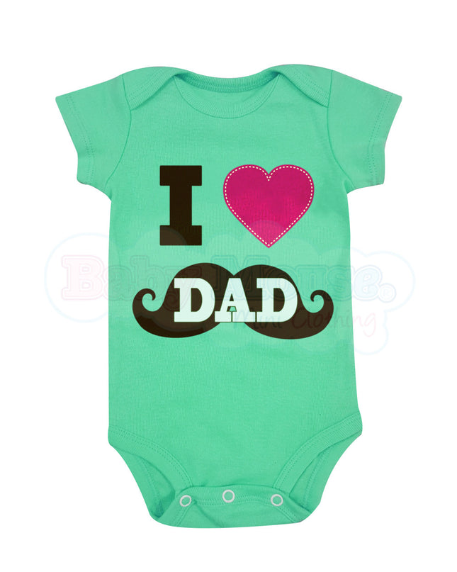 Pañalero Manga Corta unisex. I love dad moustache