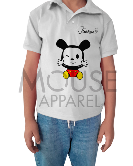 Playera tipo polo Bebé y Niño. Junior Mouse
