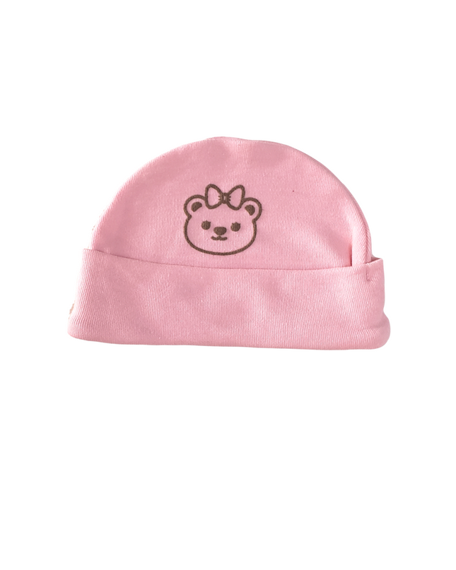Set mameluco y gorro niña. Osita pink