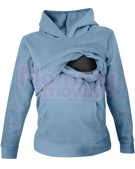 Sudadera Polar capucha Maternidad-lactancia. Azul