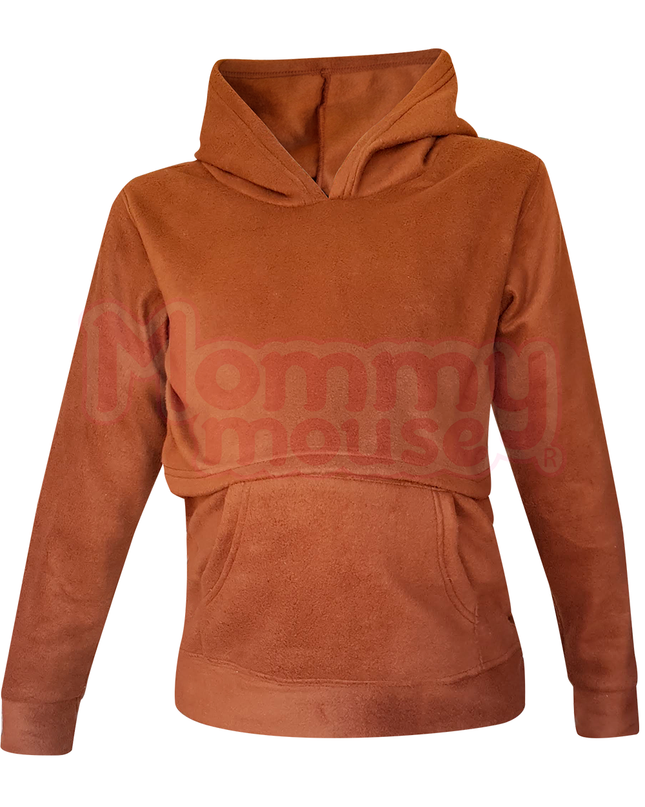 Sudadera Polar capucha Maternidad-lactancia. Café
