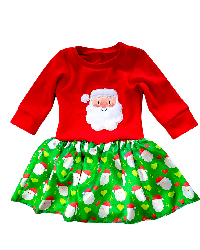 Vestido Santa bordado 3 meses a 8 Años