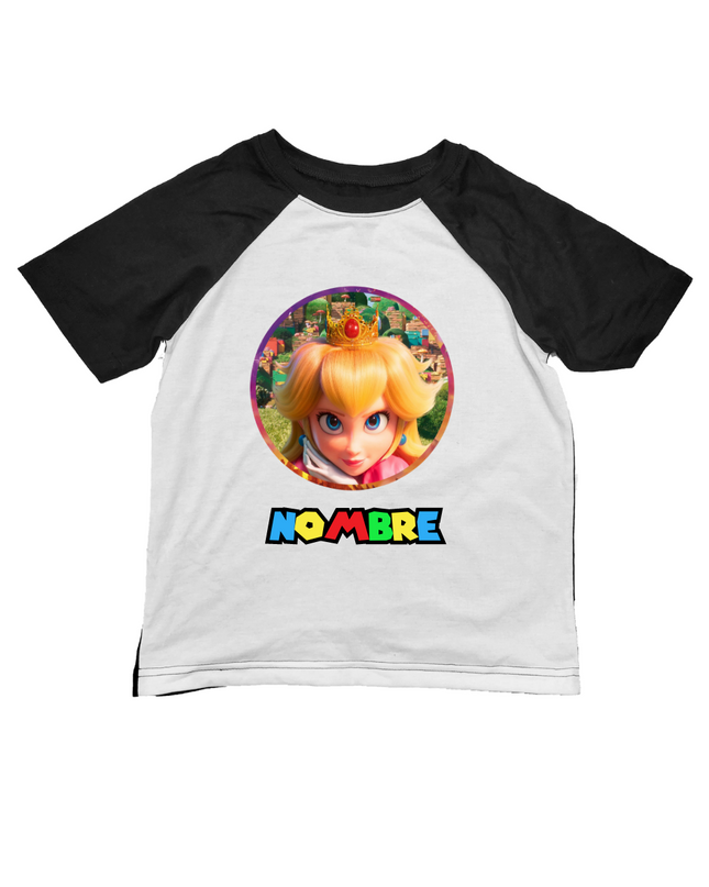 Playera Kids ranglan . Princess nombre personalizado