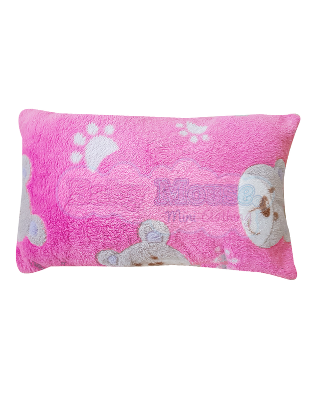 Almohada indeformable polar. Oso rosa