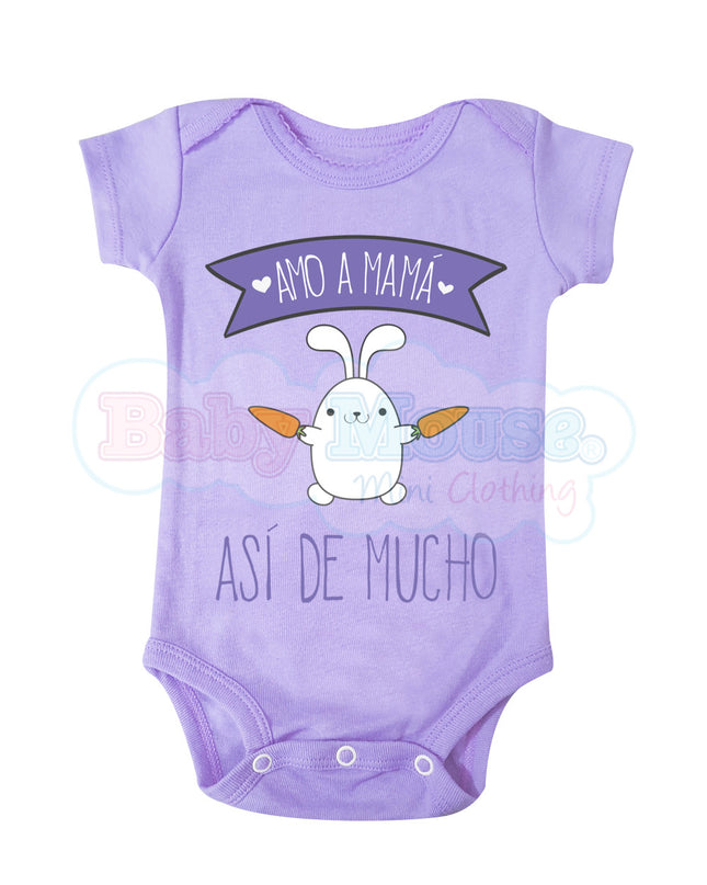 Pañalero Manga Corta Niña. Conejo amo a mamá