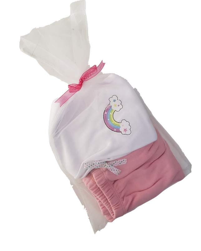 2-PACK Pantalón de algodón para bebé. Arcoiris