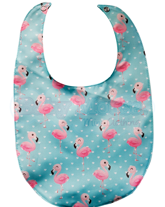 Babero impermeable. Flamingos