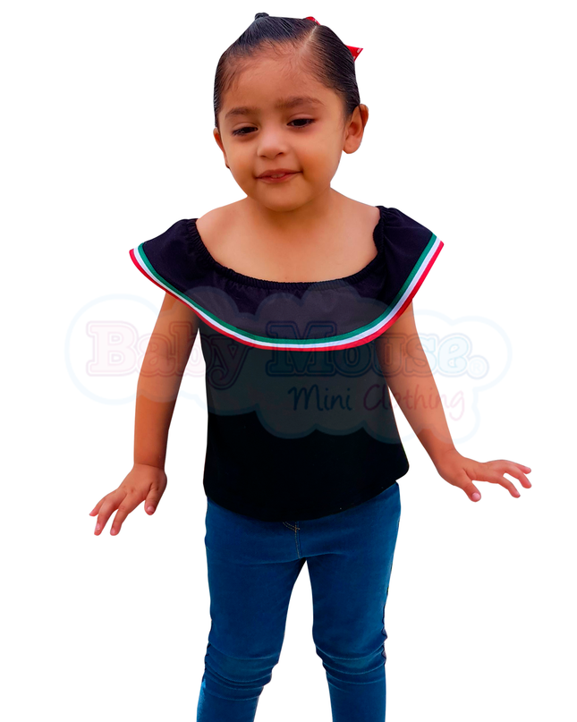 Blusa Kids. Campesina tricolor 3 meses - 6 Años