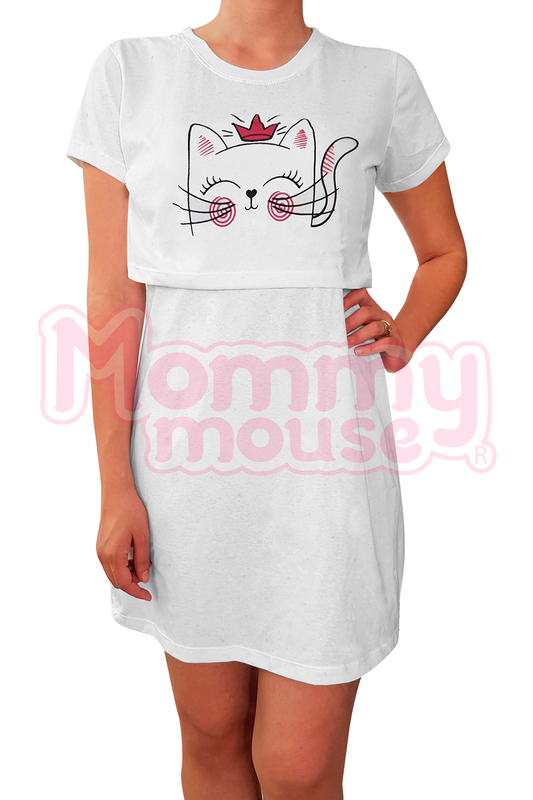 Camisón Pijama maternidad-lactancia mc. Mommy Cat