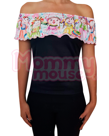Blusa Dama. Campesina Muñecas mexicanas