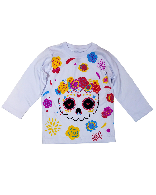 Playera Kids Manga Larga Niña. Catrina