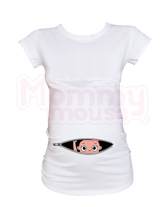 Blusa Maternidad Básica Manga corta. Cierre niña.