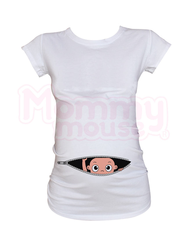 Blusa Maternidad Básica Manga corta. Cierre niño.