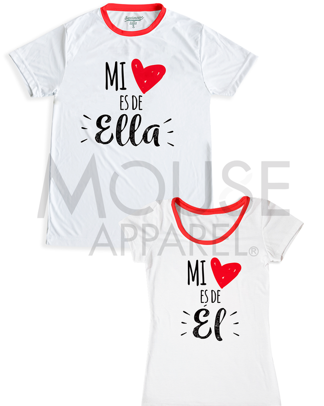 Playeras de pareja. Mi corazón