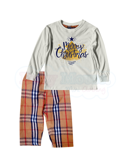 Pijama Franela 2 a 10 Años. Foil árbol Merry