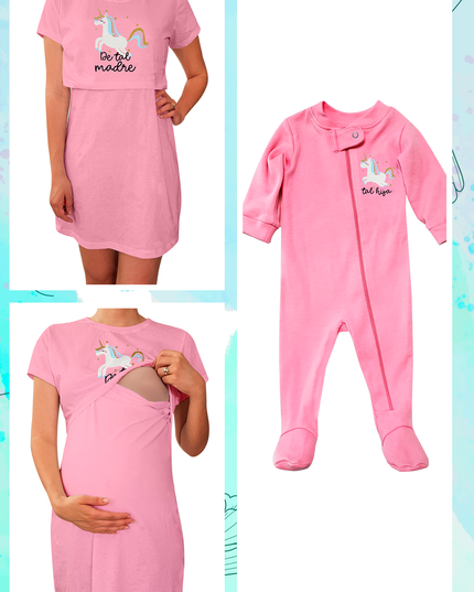 Dúo Camisón lactancia + Mameluco. De tal madre