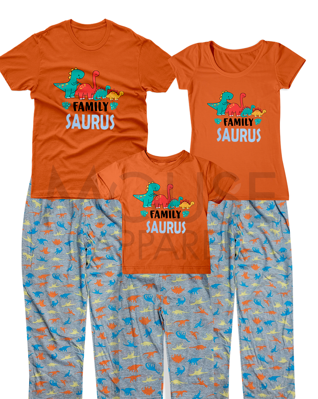 Pijama Manga corta  1 a 10 Años. Family Saurus