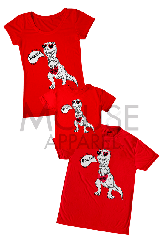 Playera Dama manga corta . Dino Love