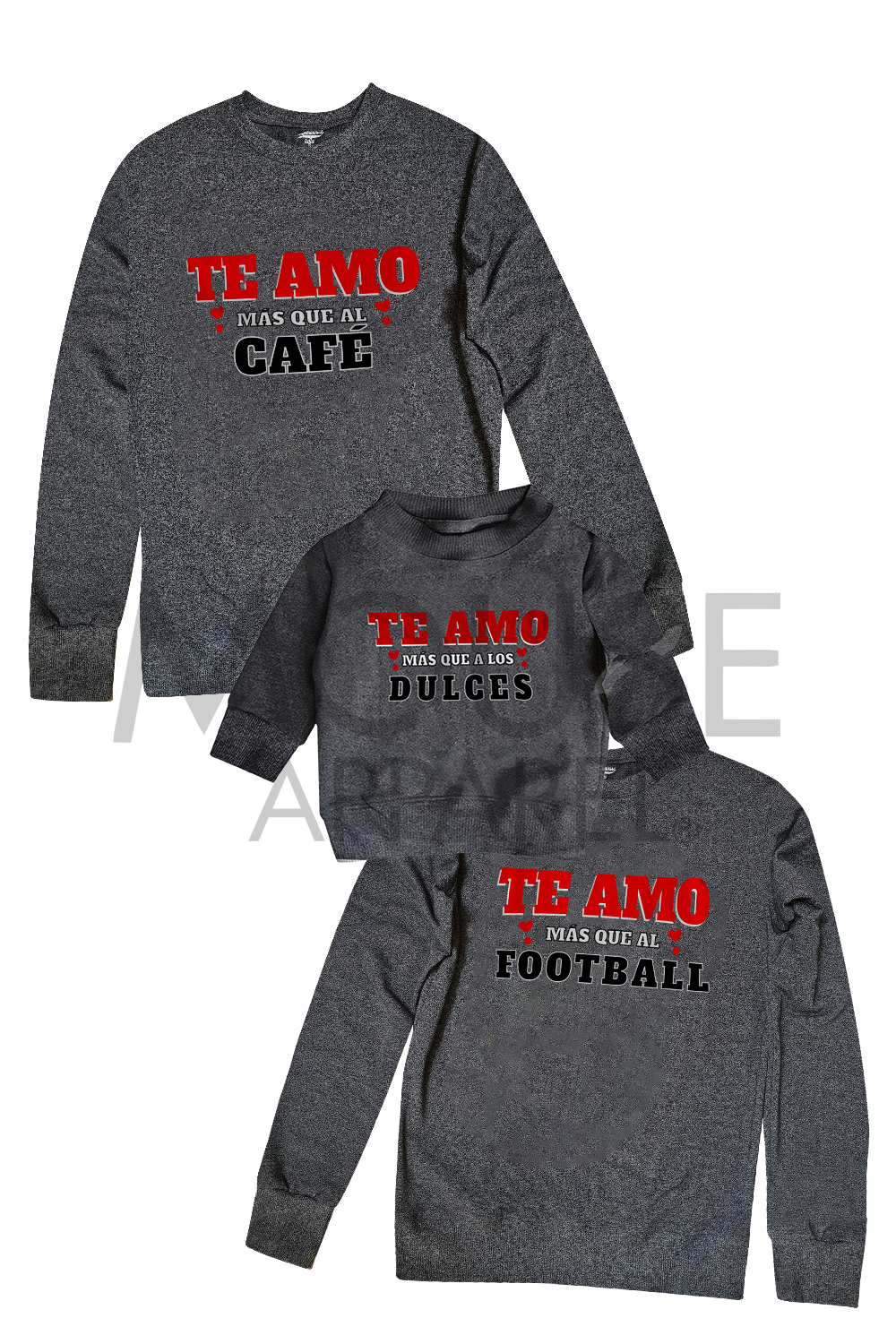 Sudadera bebé. te amo más que a los dulces