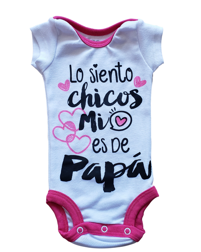 Pañalero Manga Corta Niña. Corazón de papá