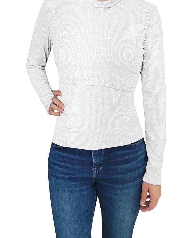 Blusa Lactancia cuello Ruso. Blanco