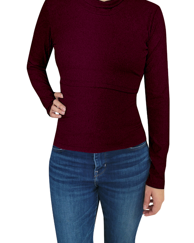 Blusa Lactancia cuello Ruso. Vino