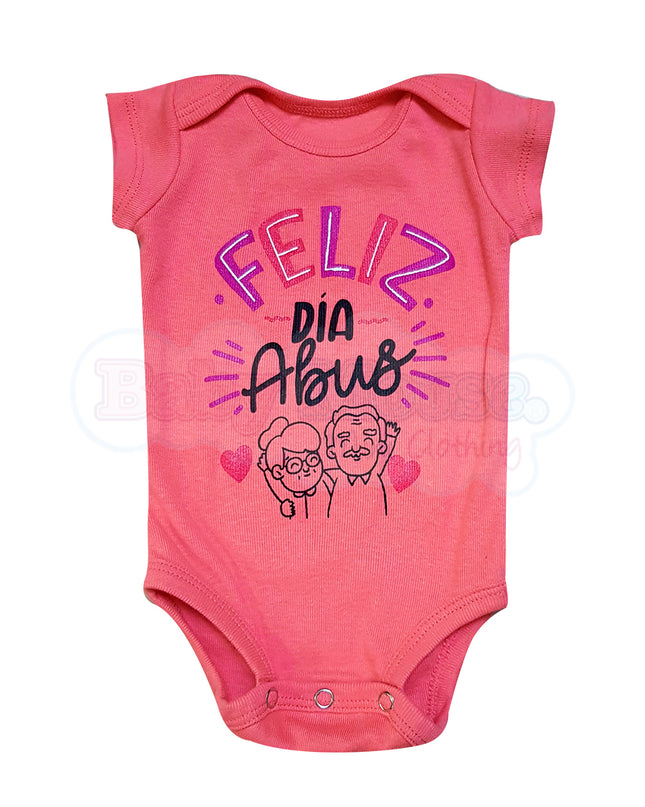 Pañalero Manga Corta Niña. Feliz día abus