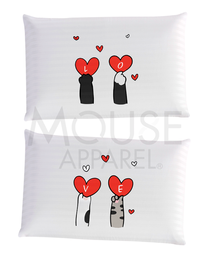 Paq-2 Fundas para almohada. Patitas Love